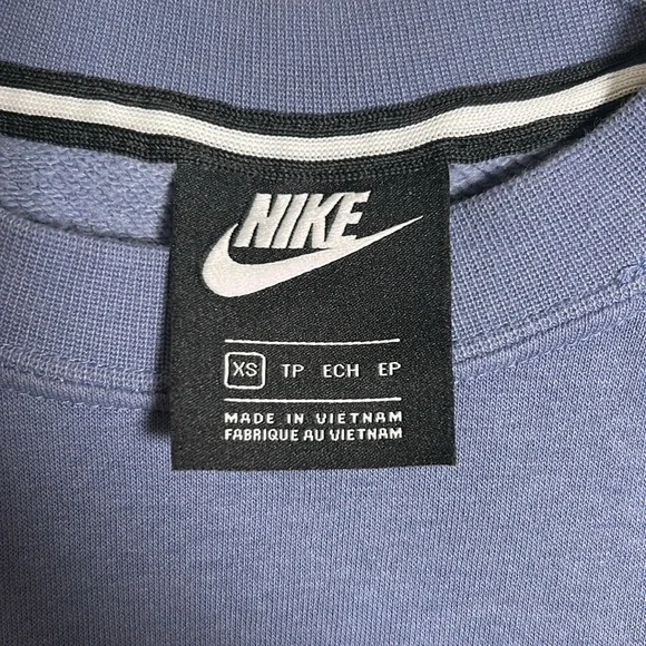 Nike Women’s Club Fleece Crewneck Sweatshirt Blue Cotton Blend Size XS. - Picture 4 of 11